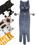 PAT JUUMG Funny Cat Hand Towel | Absorbent Hanging Kitchen & Bathroom Decor