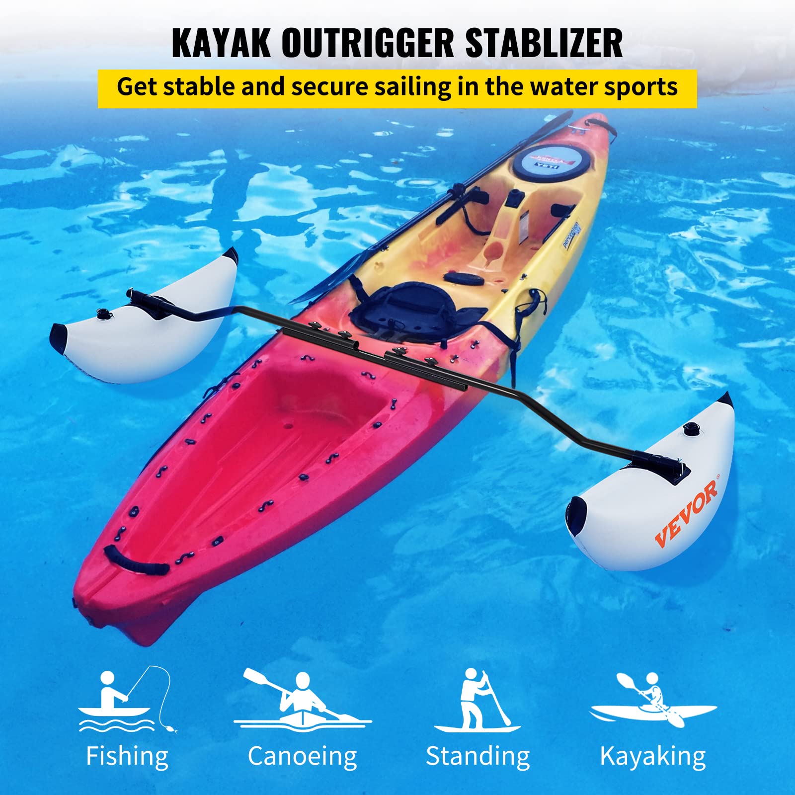VEVOR Kayak Outrigger Stabilizer | 2 PCS Inflatable PVC Float System