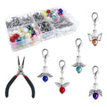 LUBOXIN 50 Pcs Guardian Angel Keyring Making Kit | DIY Pearl Craft Set