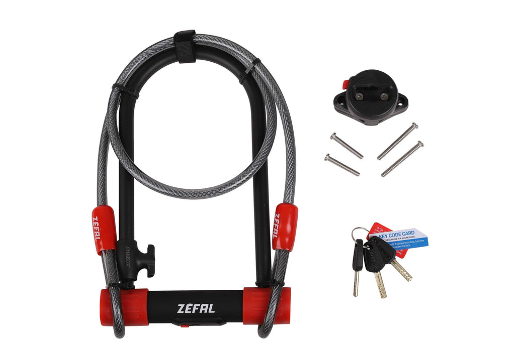 Zefal K-Traz U13 U-Lock & Cable Bike Security Set - Black, 230mm
