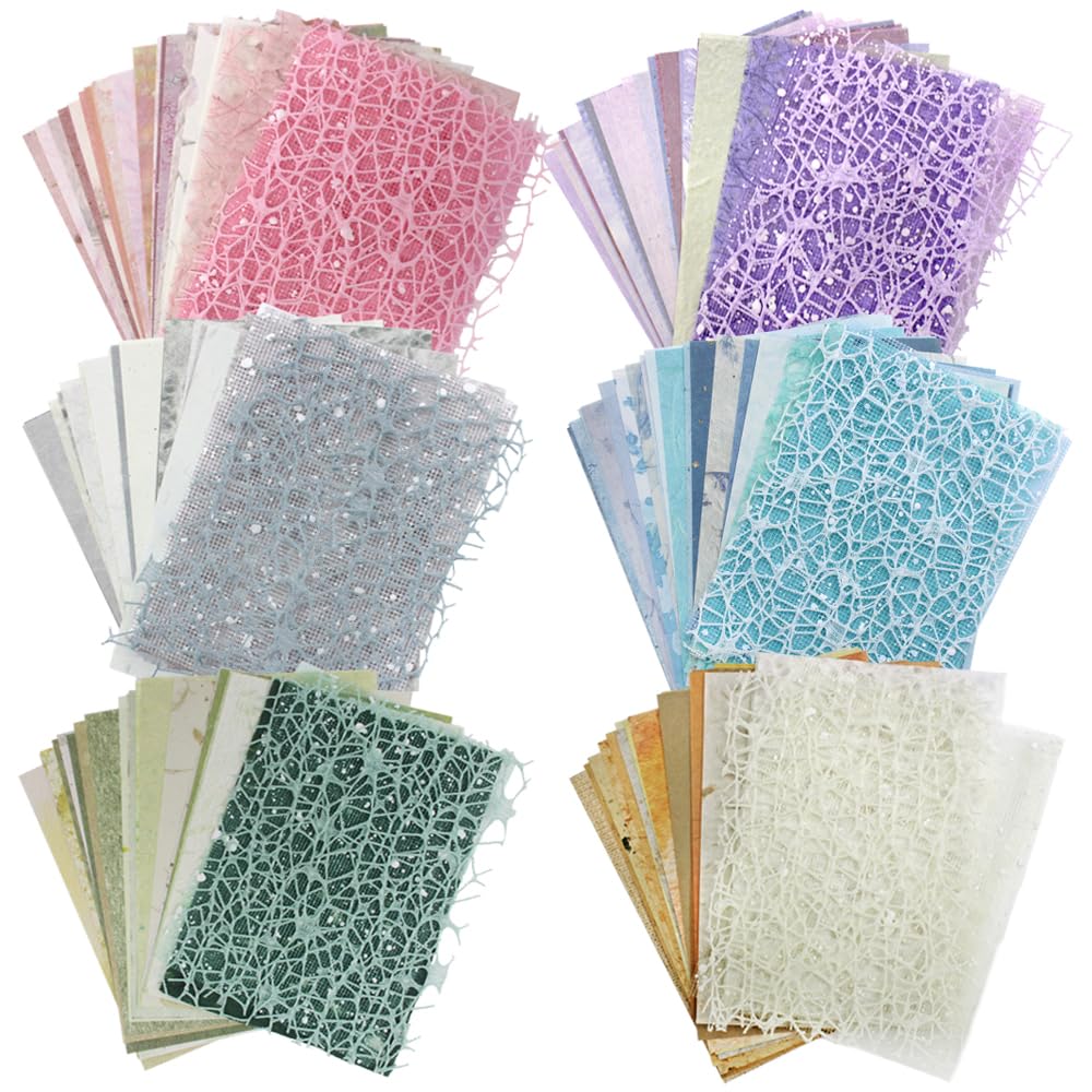 156 Sheets Textured Scrapbook Paper | Mesh Fabric for Journaling