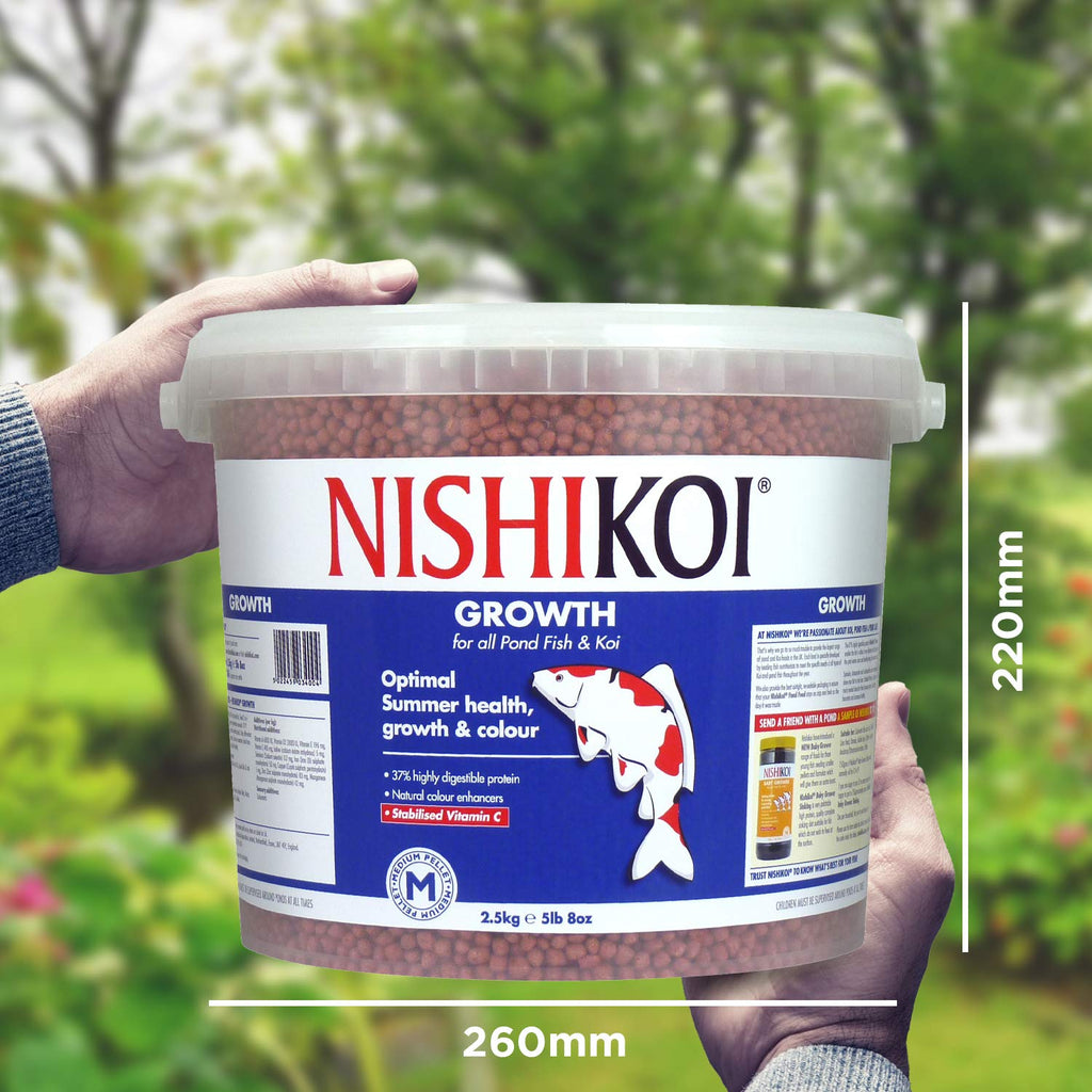 Nishikoi Growth Koi & Pond Fish Food - High Protein Medium Pellets - 2.5kg