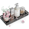 EKNITEY 11 Inch Metal Vanity Tray – Black Rectangle Bathroom Organizer