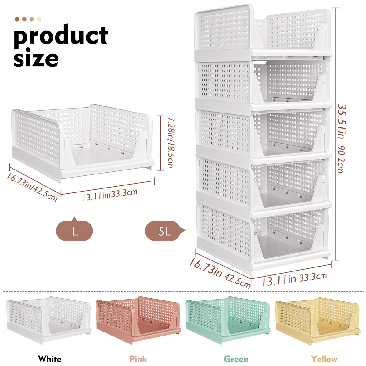 SNSLXH Upgraded Folding Closet Organisers,Wardrobe Storage Organiser 4Pack - image 2