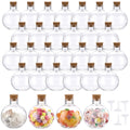 SUMTree 30 Pack 5oz Ball Shape Plastic Sand Art Bottles with Corks