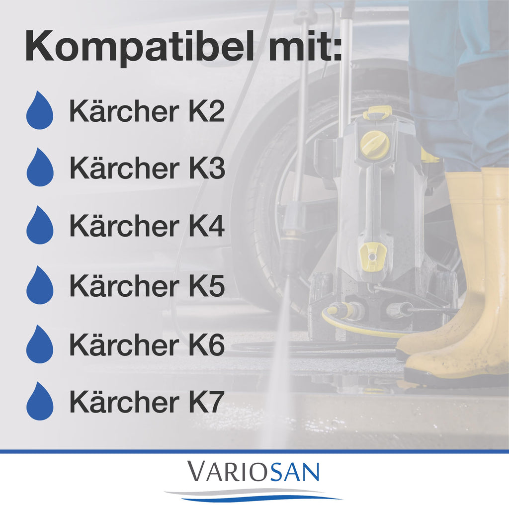 VARIOSAN 9m High Pressure Hose for Kärcher K2-K7 | 200 Bar Quick Connect