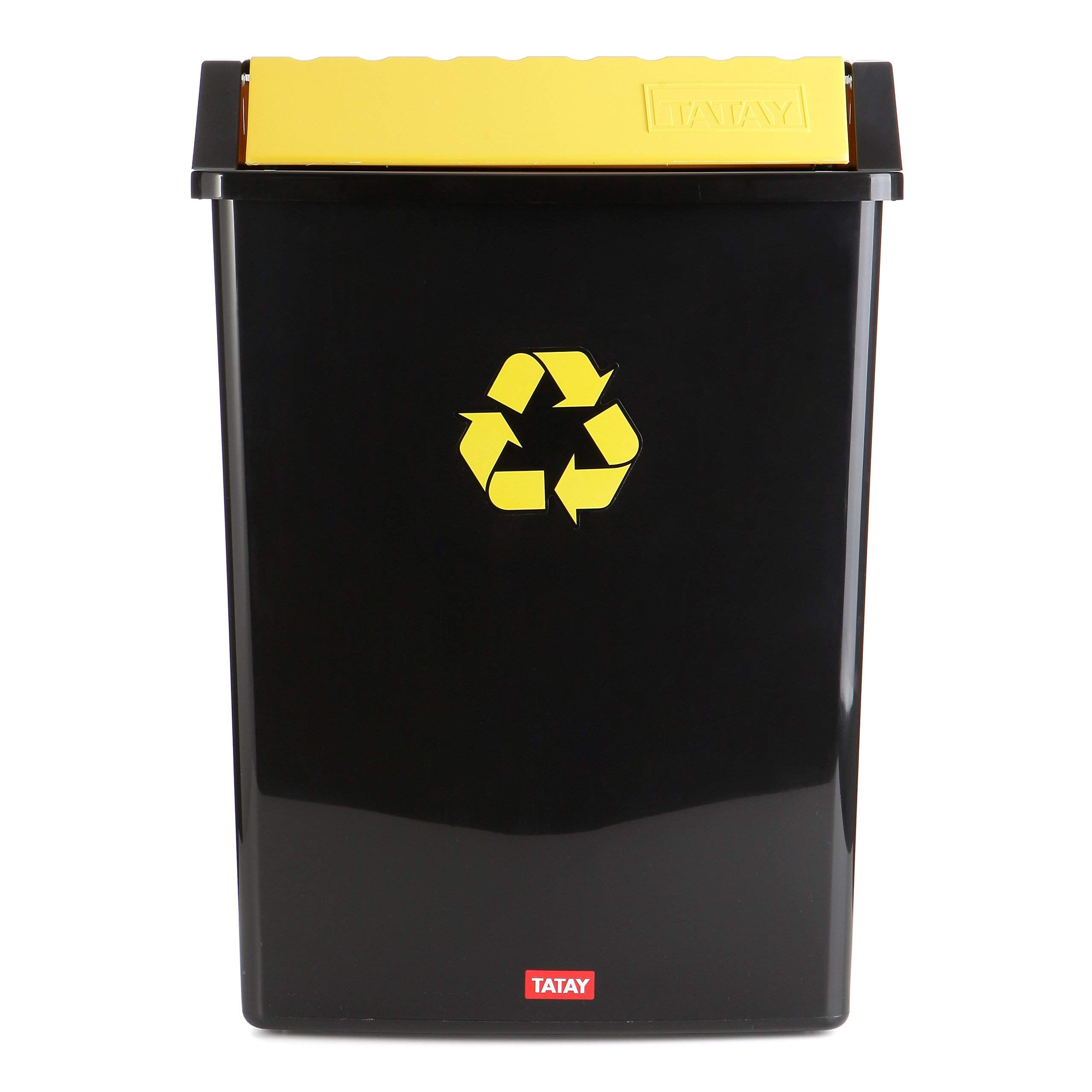 TATAY Recycling Bin – 50L Polypropylene Waste Bin with Swing Lid