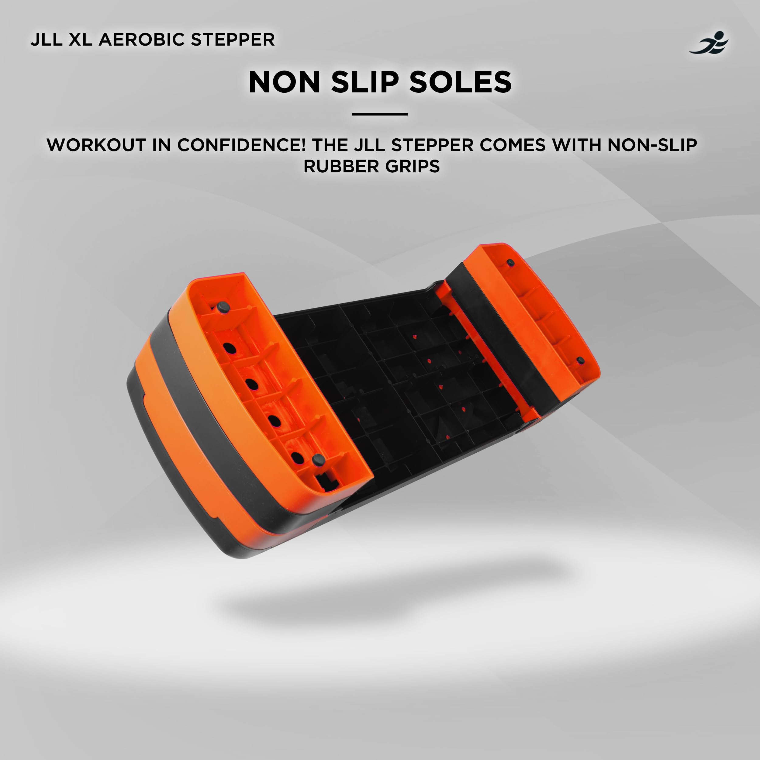 JLL Aerobic Exercise Stepper - XL Adjustable Fitness Platform | Orange