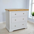 GROFurniture Cashmere Grey 3 Drawer Chest – Solid Wood Fully Assembled