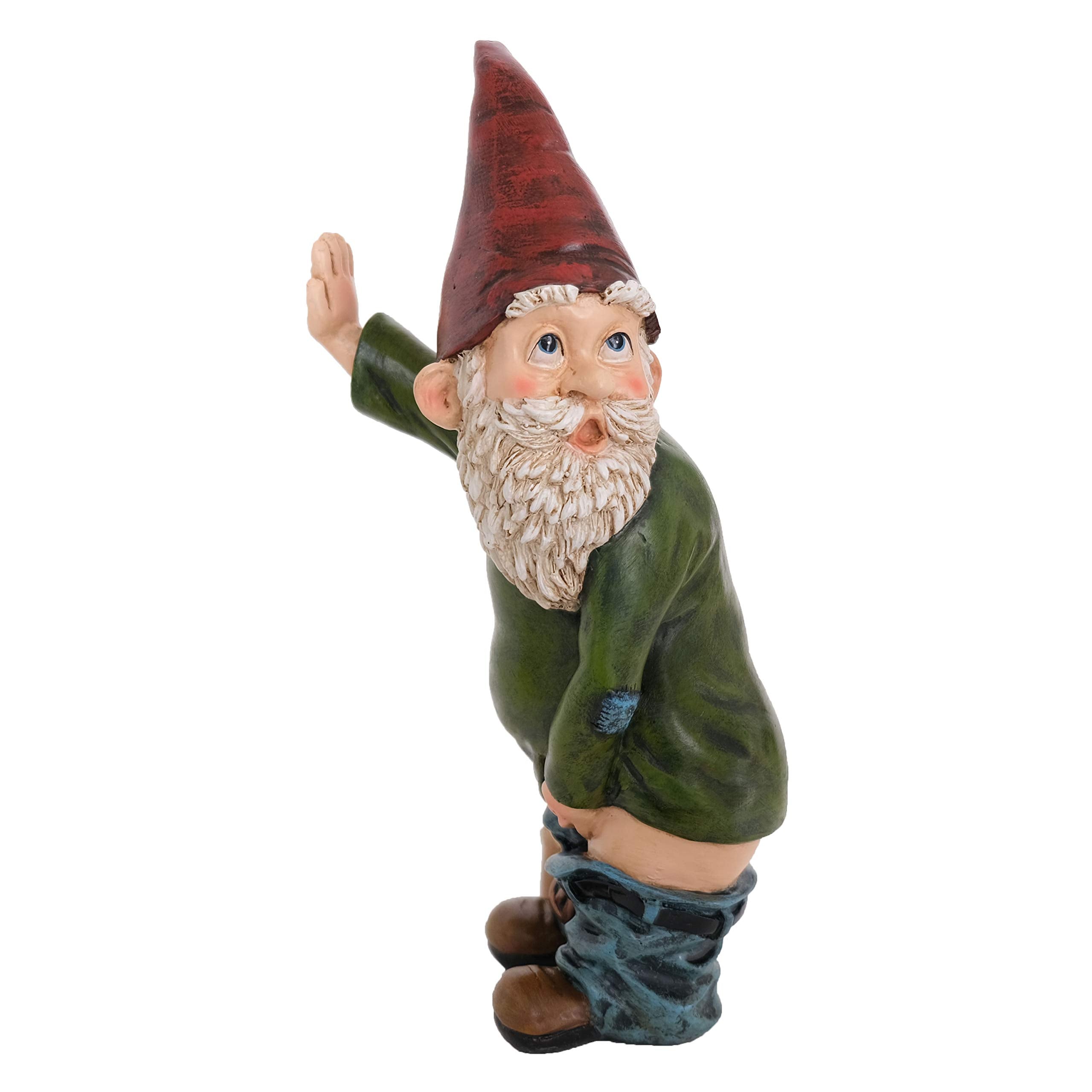 Bella Haus Design Willy the Peeing Garden Gnome - 10.3" Resin Doorstop