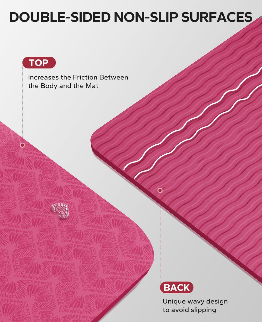 HAPBEAR Extra Large Yoga Mat - 6mm Thick Non-Slip TPE Exercise Mat