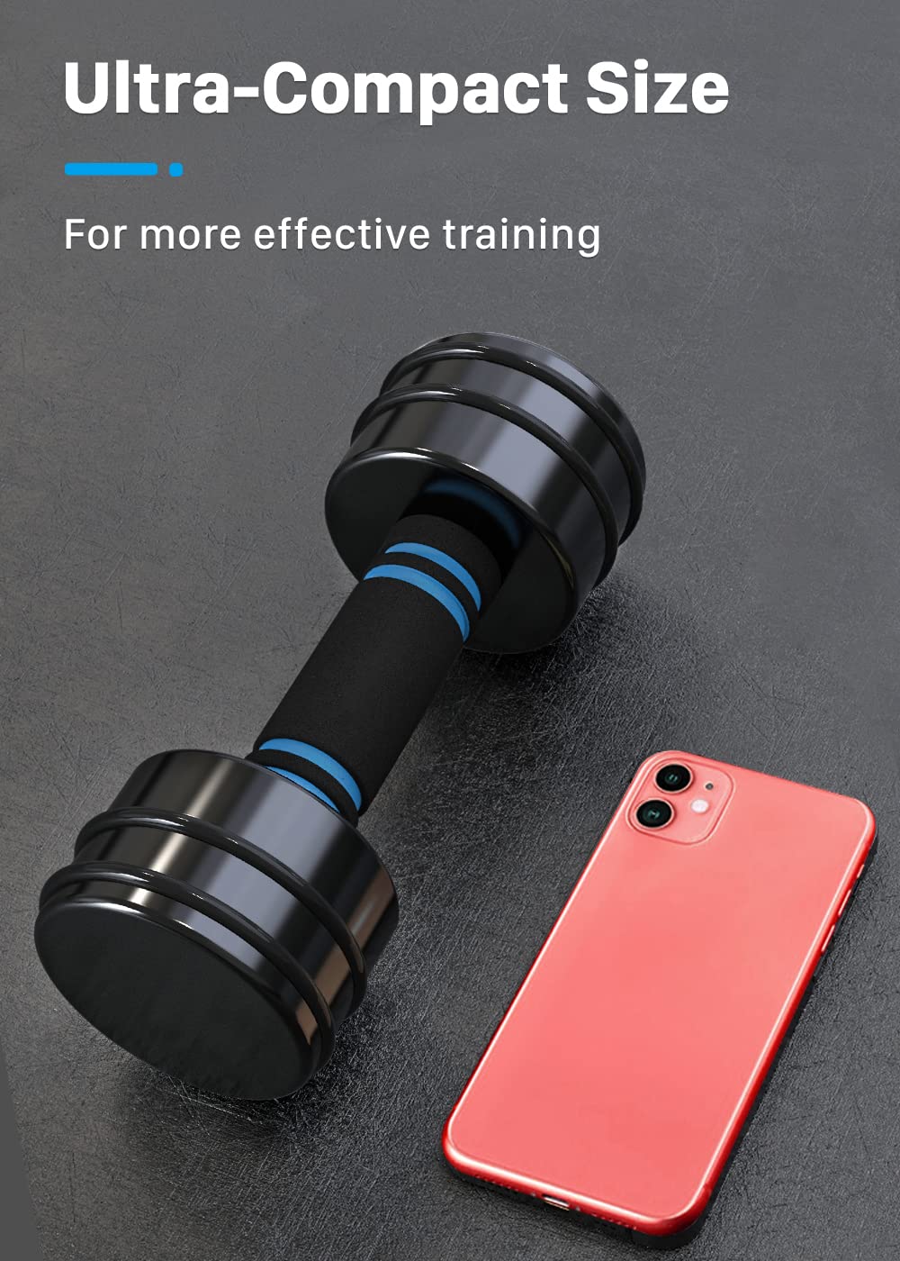 Northdeer Adjustable Steel Dumbbells | 2.5kg Black Set with Foam Handles