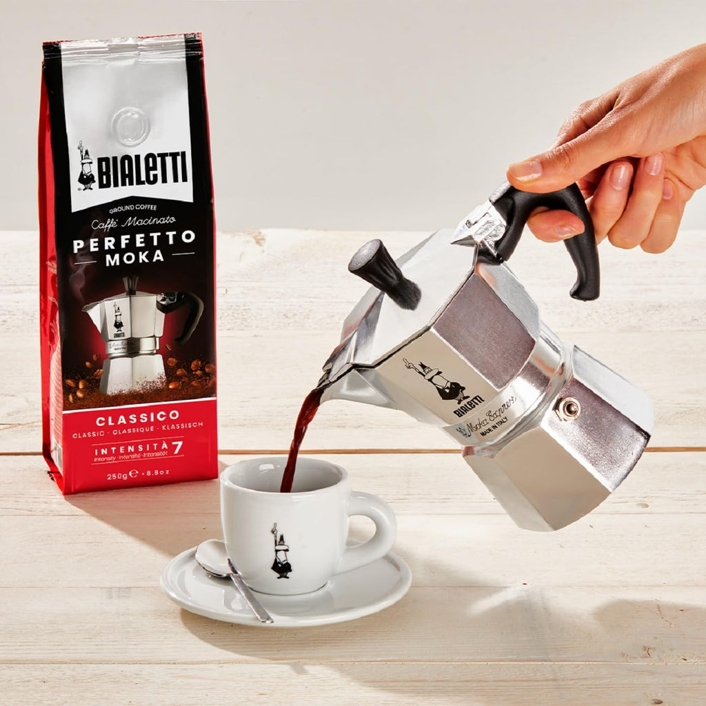 Bialetti Moka Express 6-Cup Stovetop Espresso Maker | Polished Aluminum