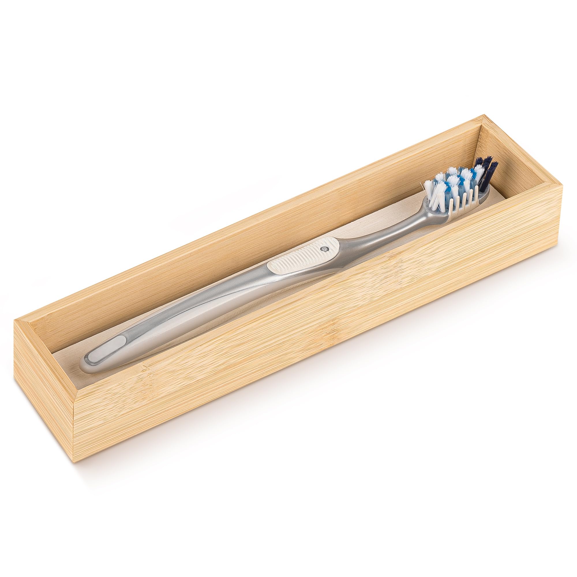 Jolof Store Wooden Toothbrush Holder with Diatomite Drying Stone Tray