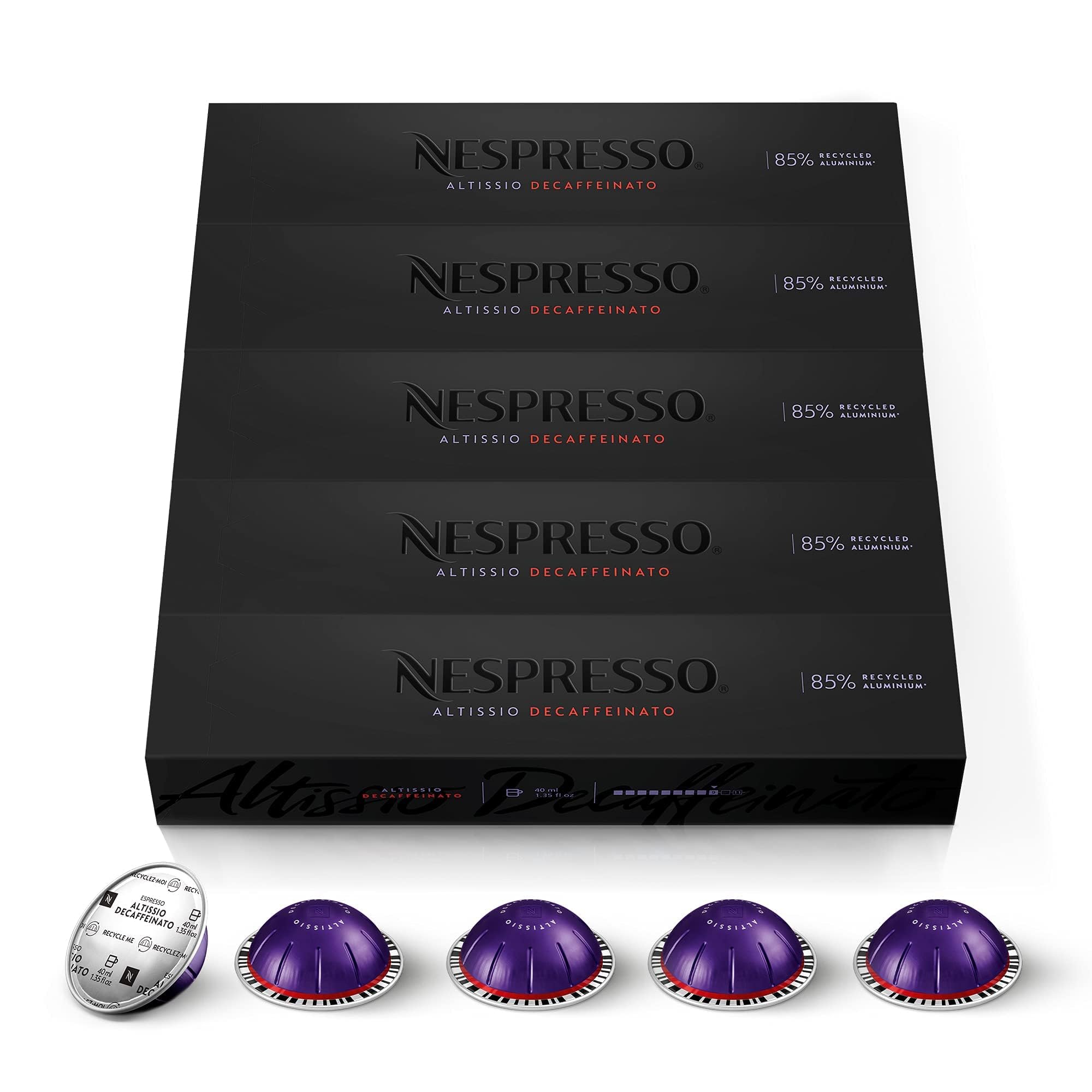 Nespresso VertuoLine Altissio Decaffeinato Dark Roast Coffee - 50 Pods