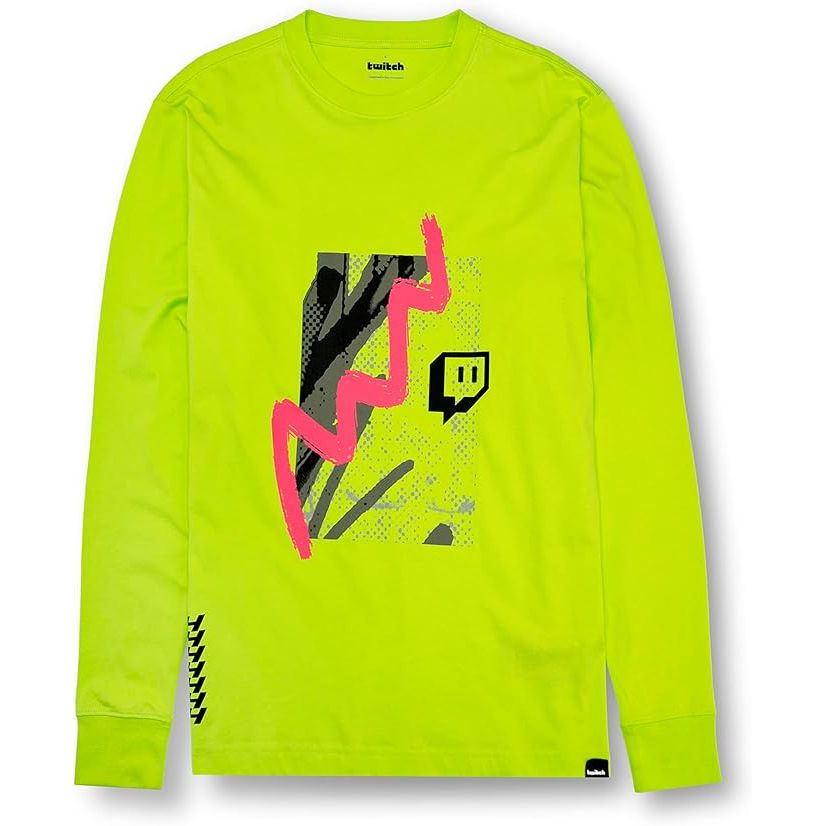 Twitch Long Sleeve Tee – Unisex Neon Yellow 100% Cotton Shirt – Size M