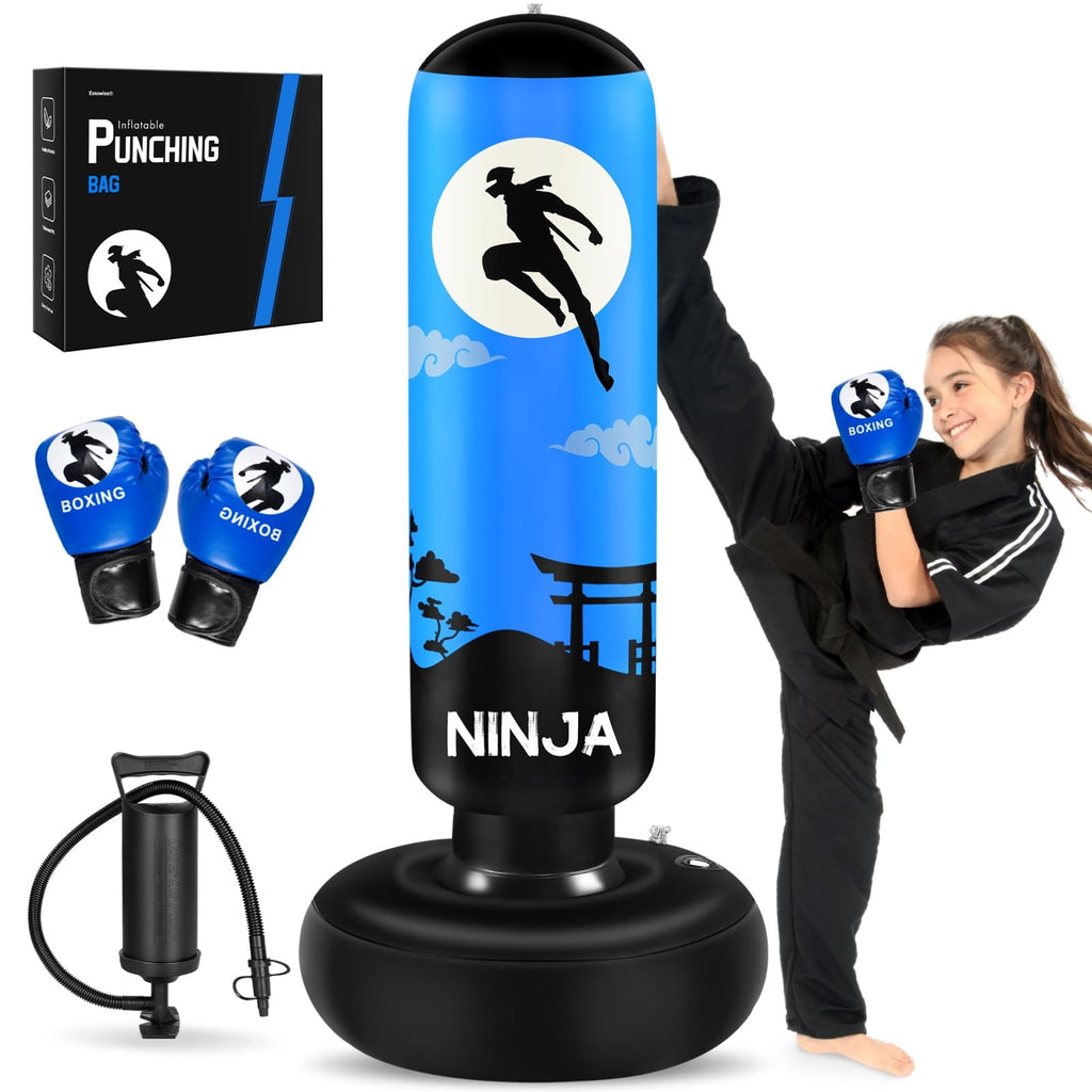 Kids Inflatable Punching Bag Set | 66" Karate & Boxing Kit