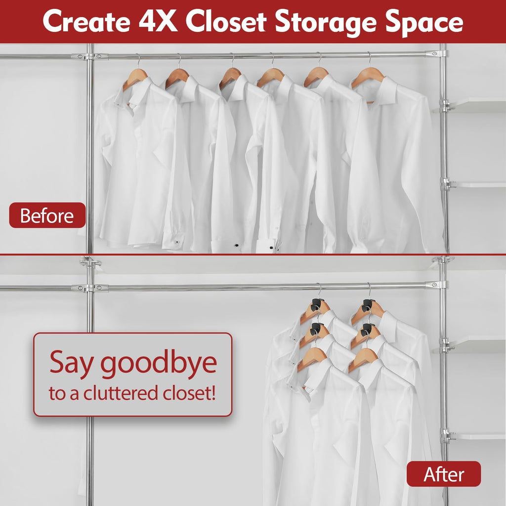 Latoxcaa Hangers Space Saving 30Pcs, Upgrade 40LbMax Heavy Duty Hanger Hooks Space Saver, Space Saving Hangers for Clothes Hanger Connector Hooks - image 2