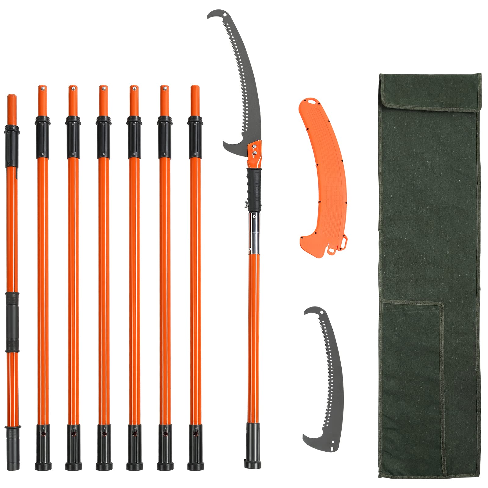VEVOR 27 ft Extendable Pole Saw | Carbon Steel Blade Tree Pruner