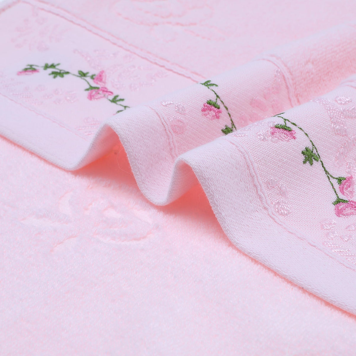 HMETOL Soft Absorbent Floral Embroidered Hand Towels for Bathroom Kitchen - image 3