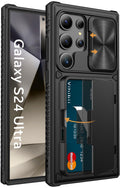Vihibii Samsung Galaxy S24 Ultra Case | Wallet Card Holder & Kickstand
