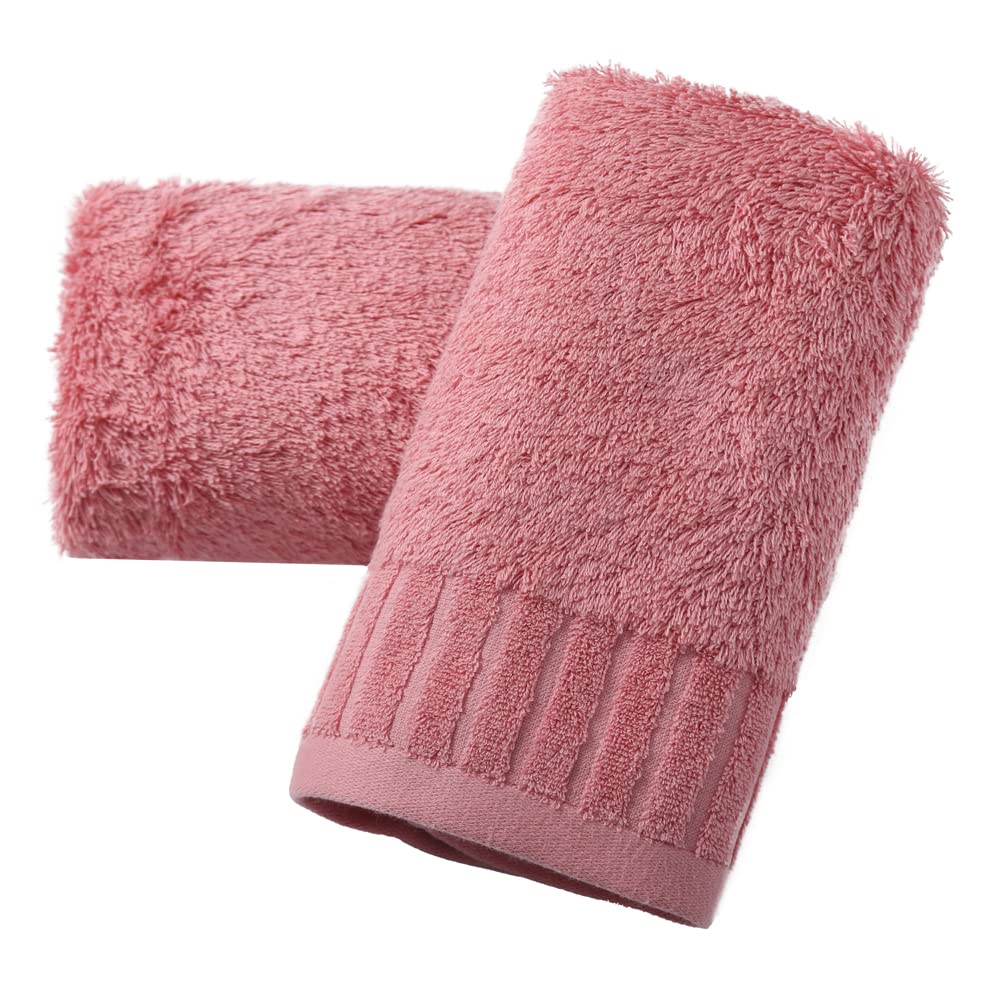 Sense Gnosis Pink Striped Hand Towels | 100% Cotton Long Terry Set of 2