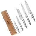 hecef German High Carbon Stainless Steel Kitchen Knife Set with Roll Bag