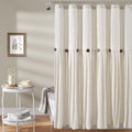 Lush Decor Linen Button Shower Curtain – Farmhouse Cotton Blend, 72x72