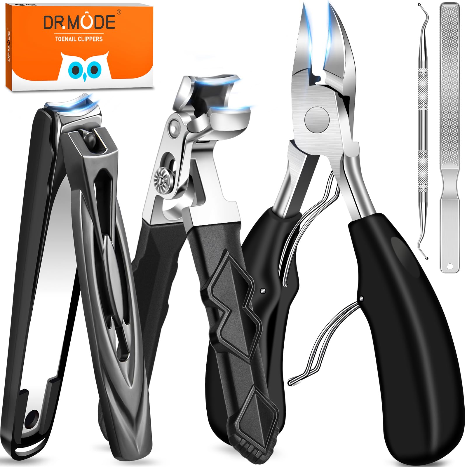 DRMODE Toe Nail Clippers for Thick Nails – 5-Piece Professional Set