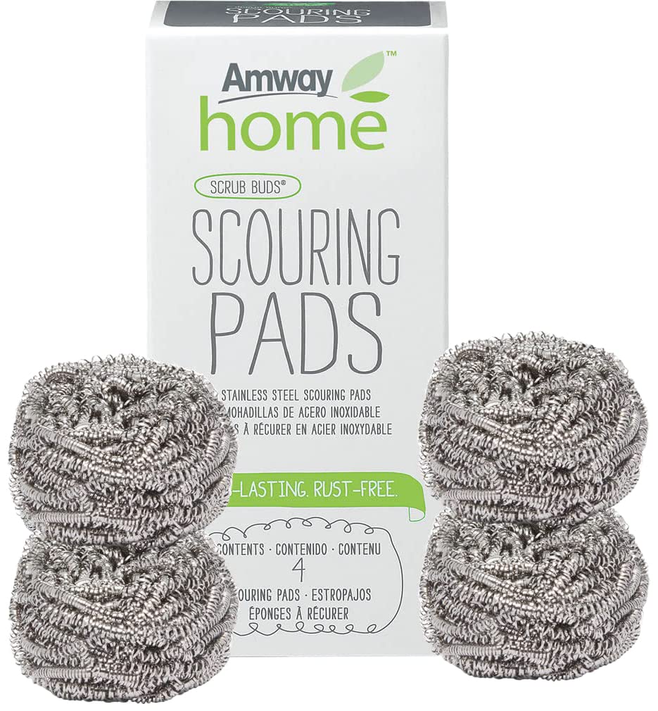 Amway Home Scrub Buds Stainless Steel Scouring Pads – 4 Pack
