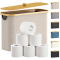 Lifewit 23L Bamboo Toilet Paper Storage Basket with Lid - Beige
