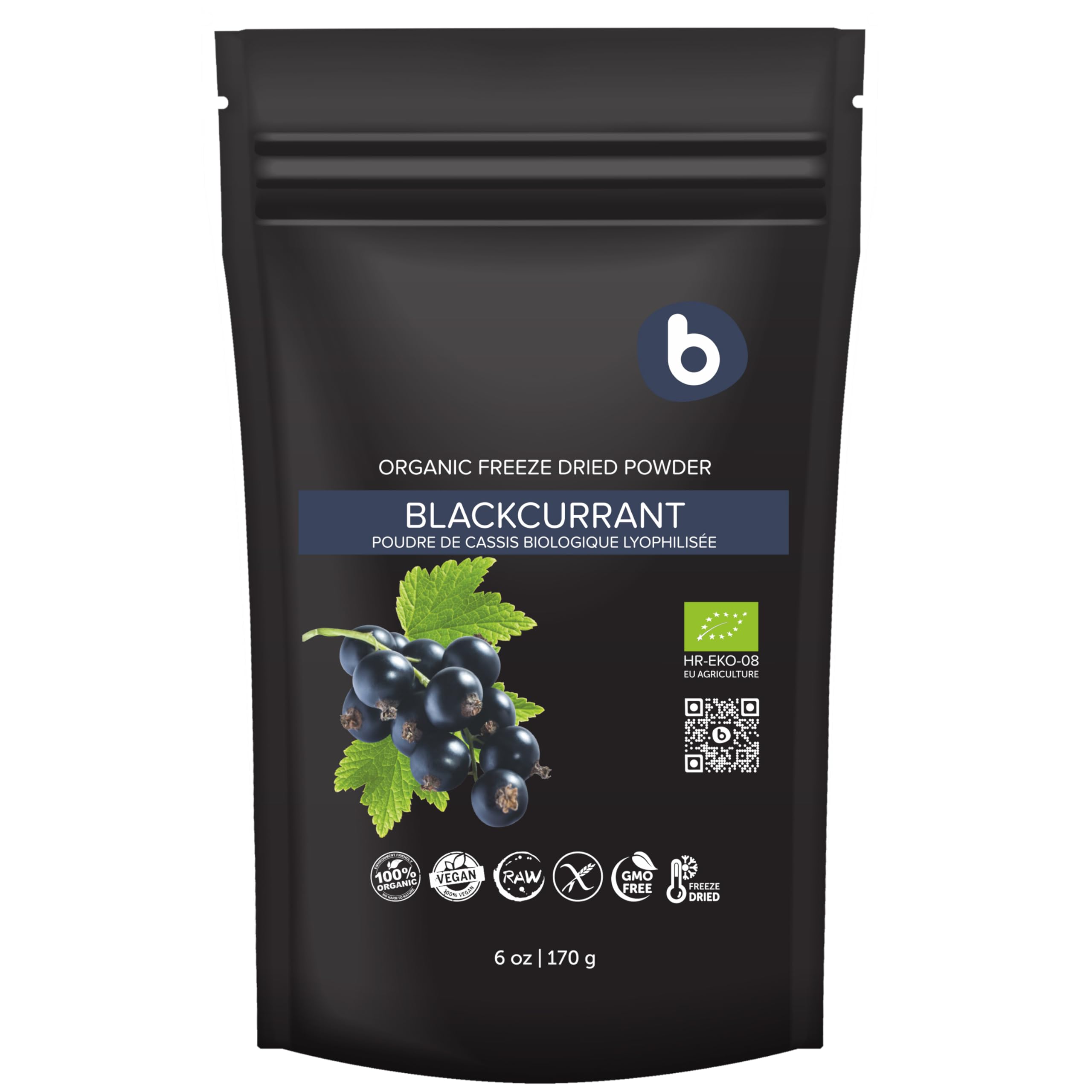 Organic Black Currant Powder – Freeze Dried Superfood, 170g