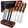 AojSup 8-Piece Wood Chisel Set with Whetstone, Pencils & Storage Bag