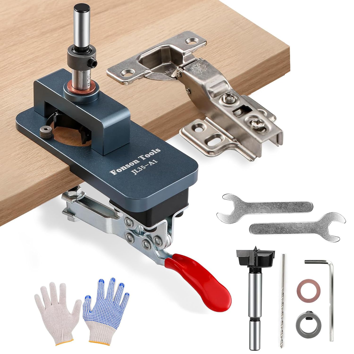 Jolof Store 35mm Concealed Hinge Jig – Metal Cabinet Drilling Guide
