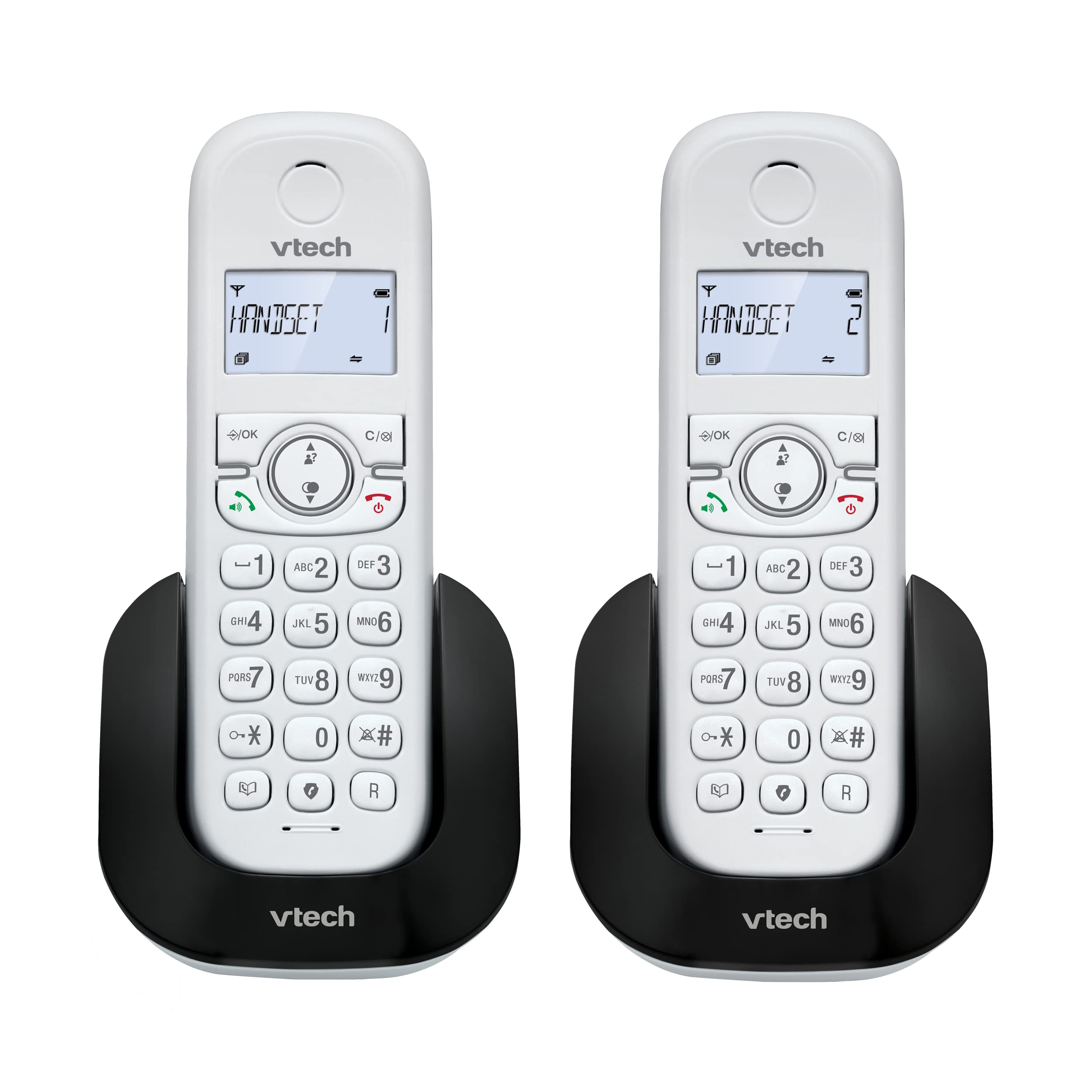 VTech CS1501 DECT Cordless Phone with Call Block - 2 Handsets, White