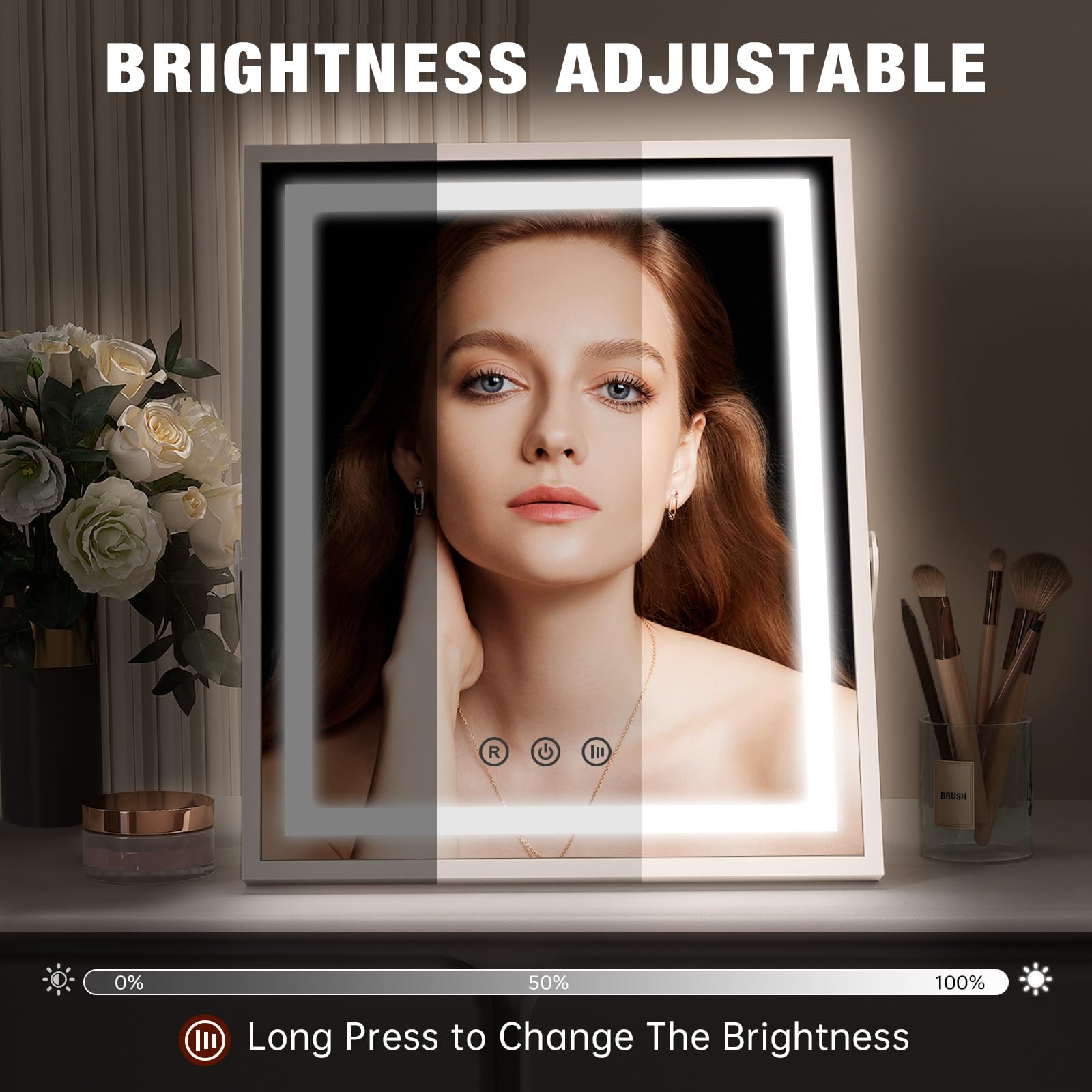 FUNTOUCH Hollywood Vanity Mirror with Lights | 3 Color Modes & Smart Touch