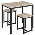 Yaheetech 3-Piece Industrial Dining Table Set with 2 Stools - Grey