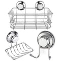 iPEGTOP 3-Piece Suction Cup Shower Caddy Set – Rustproof Stainless Steel