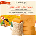 Plantifique Kojic Acid & Turmeric Soap – 4 Pack Brightening Cleanser Bars