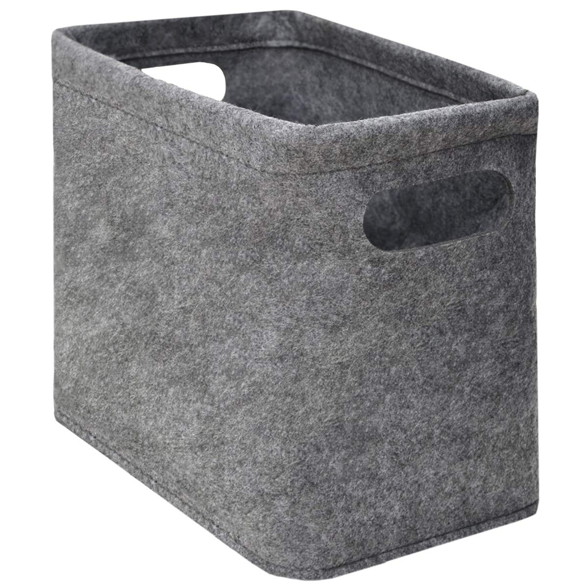 DuneDesign Grey Felt Toilet Paper Storage Box - Bathroom Basket for 4 Rolls