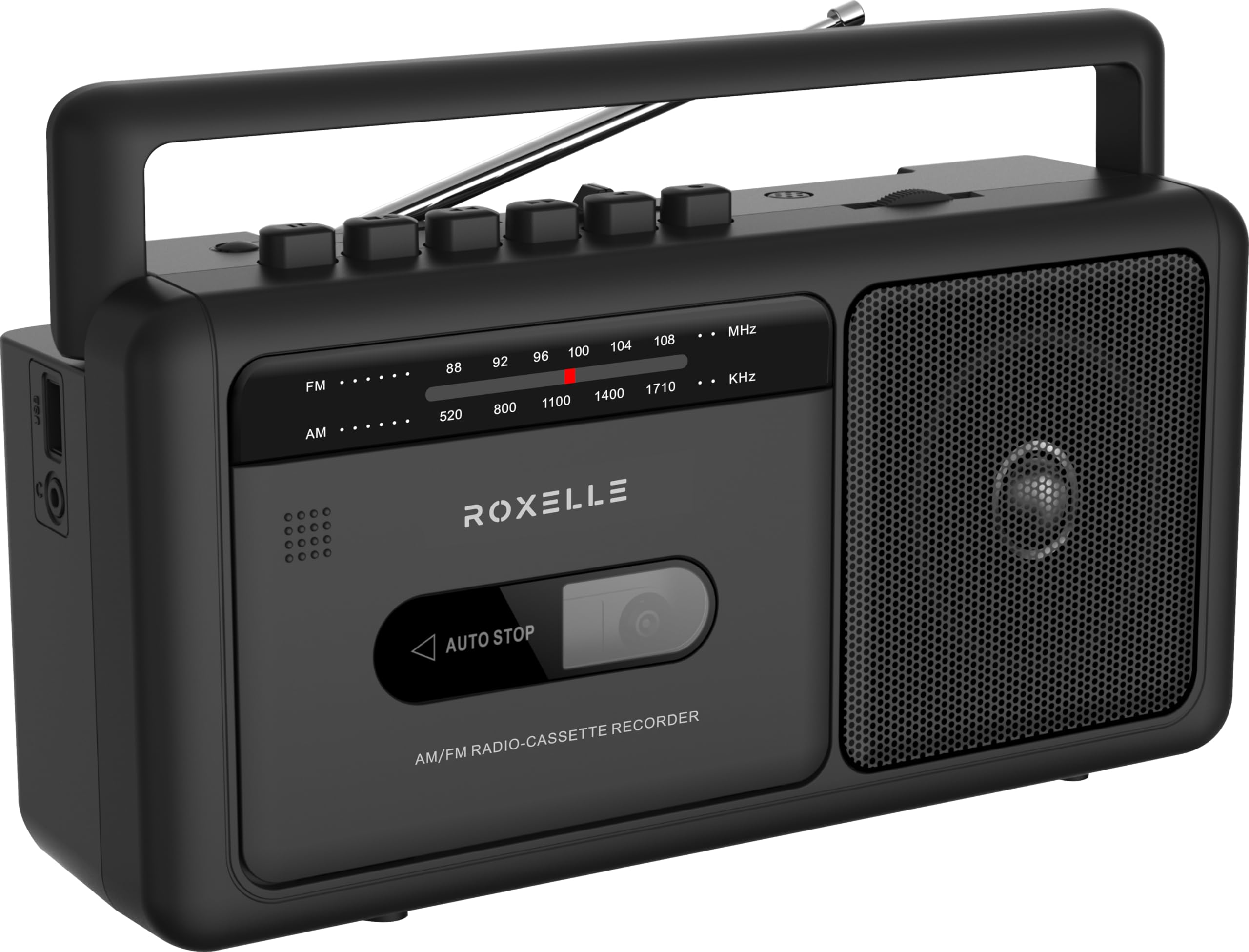 Roxelle TAP-10 Portable AM/FM Radio Cassette Recorder | Retro BT Boombox