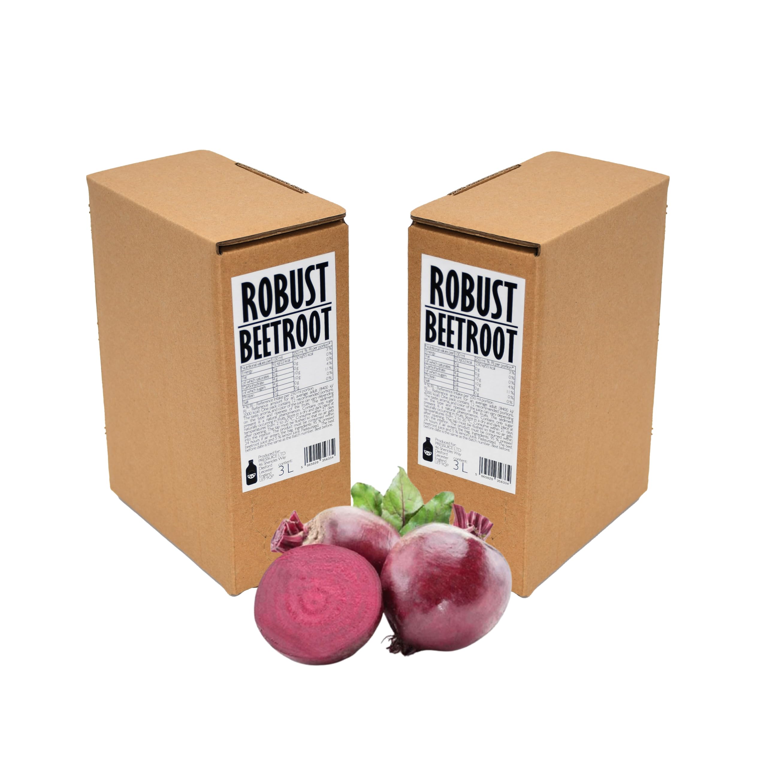 PRESSUICE Cold Pressed Beetroot Juice – 2 x 3L Cartons, No Added Sugar