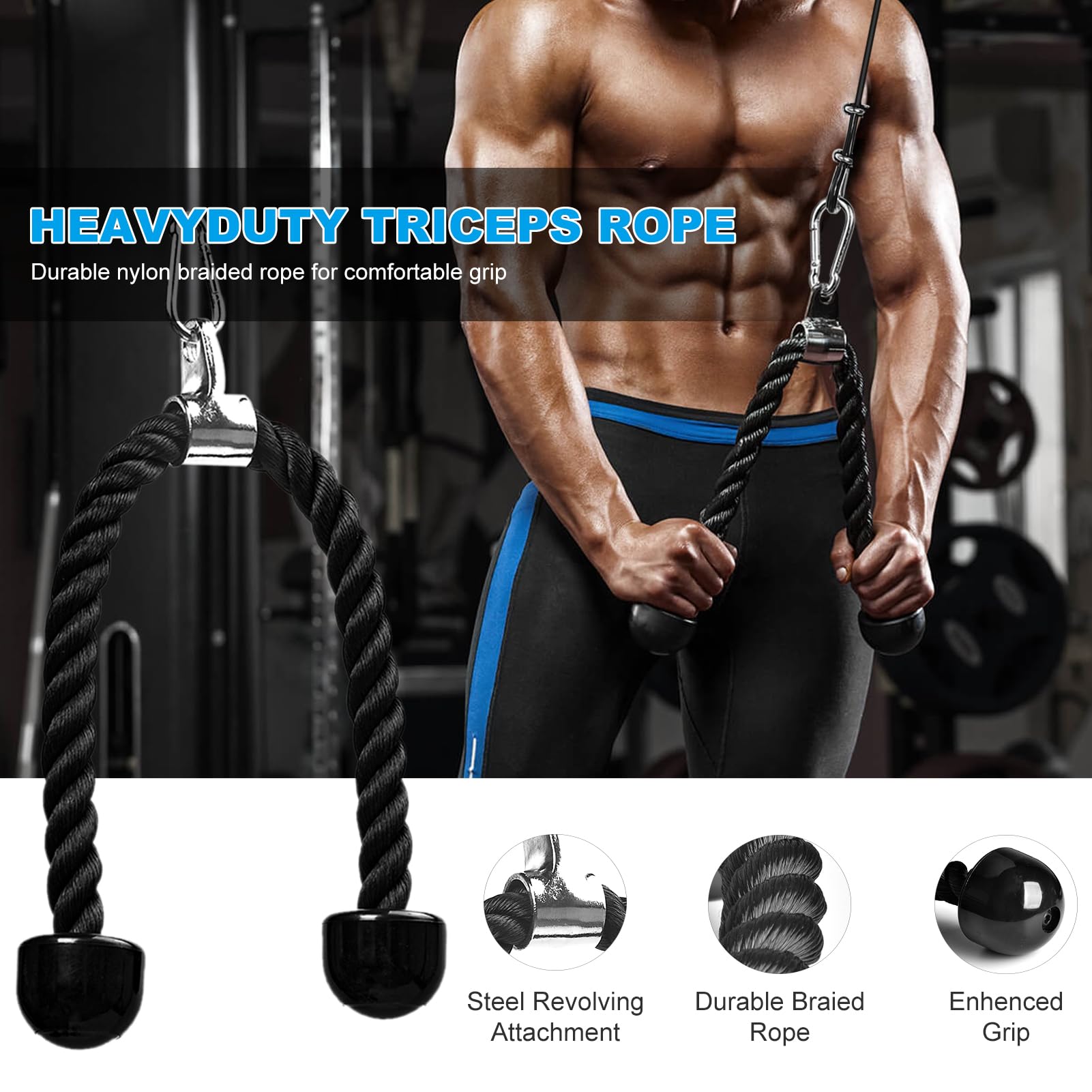 FASPUP Cable Pulley System Home Gym - Steel LAT Pull Down Attachments