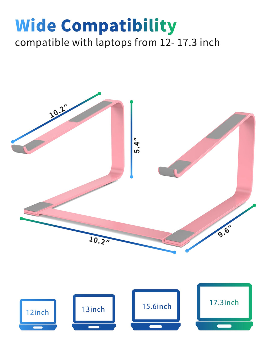 SOUNDANCE Laptop Stand for Desk, Metal Computer Riser, Heavy Stable PC Holder, Ergonomic Laptops Elevator for 12 to 17.3 Inches Notebook Computer - image 2