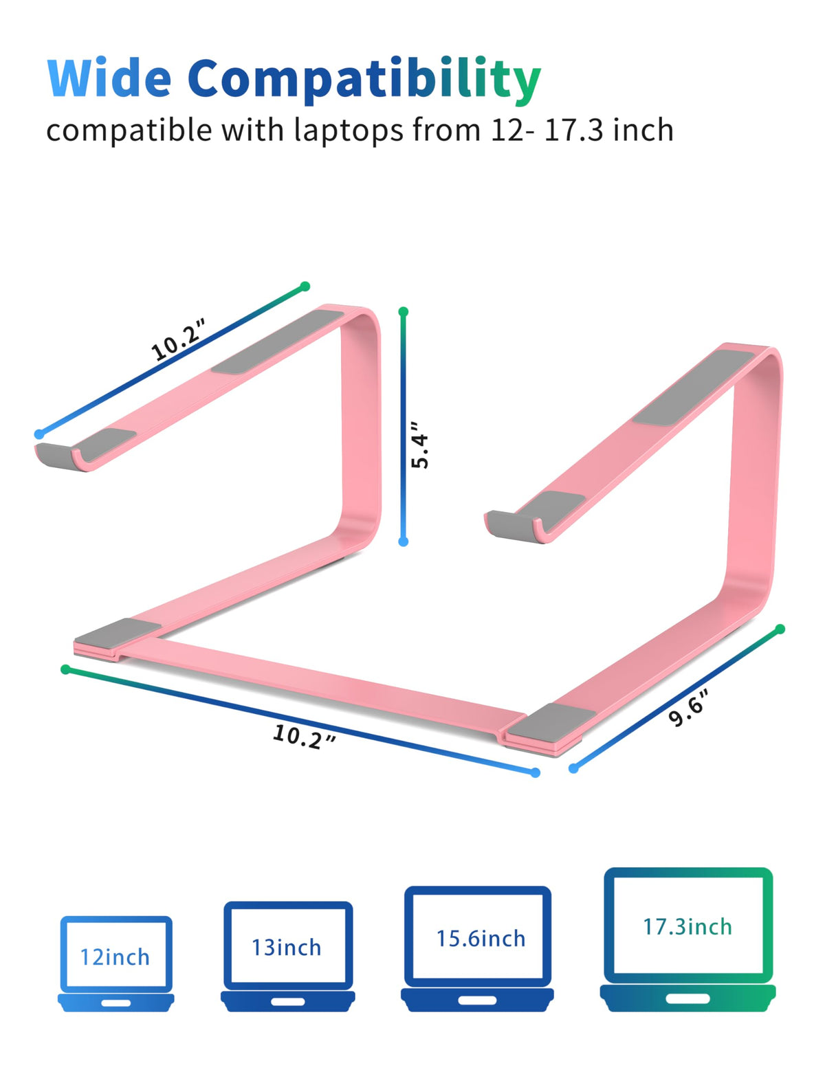 SOUNDANCE Laptop Stand for Desk, Metal Computer Riser, Heavy Stable PC Holder, Ergonomic Laptops Elevator for 12 to 17.3 Inches Notebook Computer - image 2