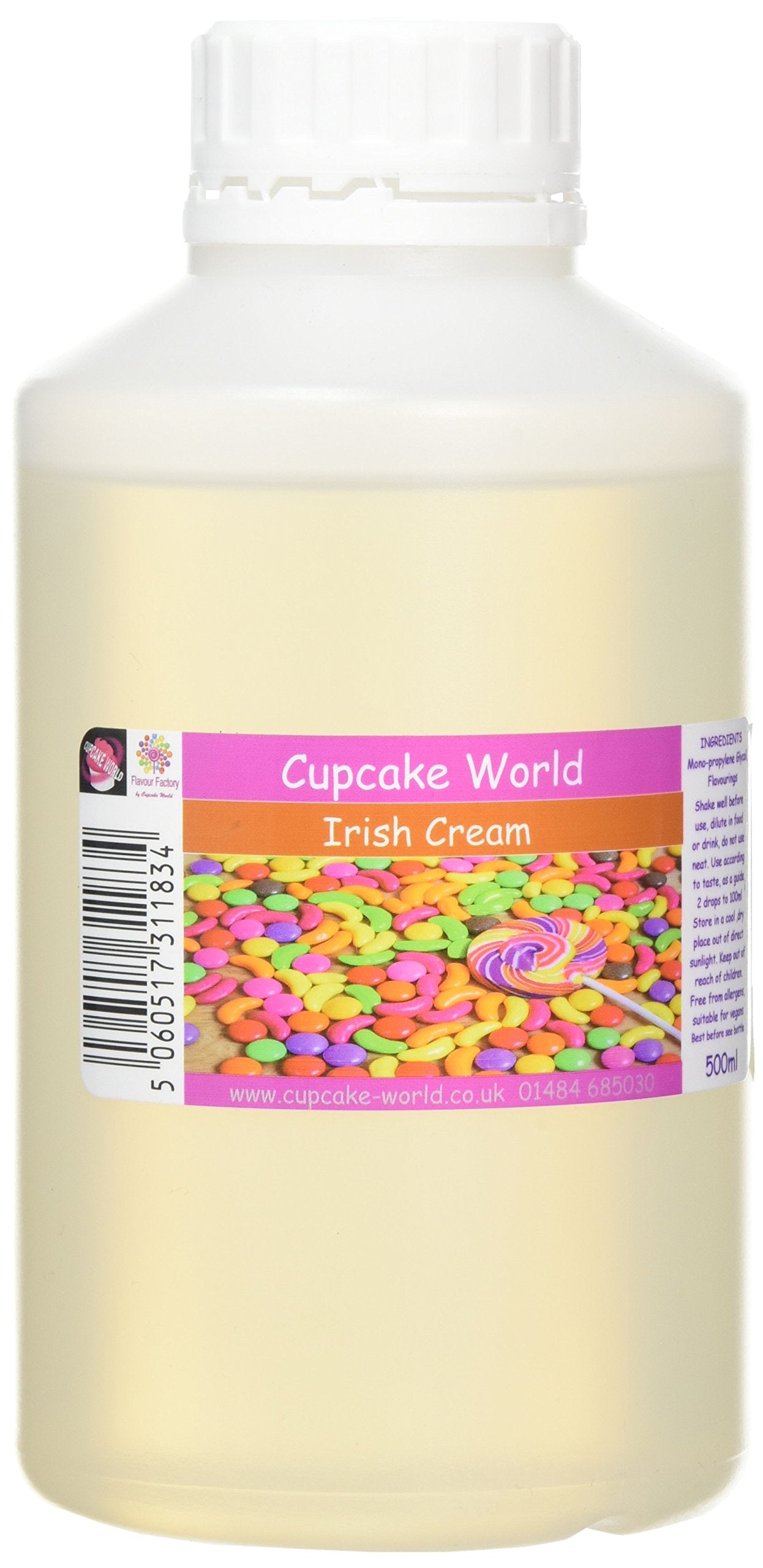 Cupcake World Irish Cream Intense Food Flavouring - 500ml Bottle