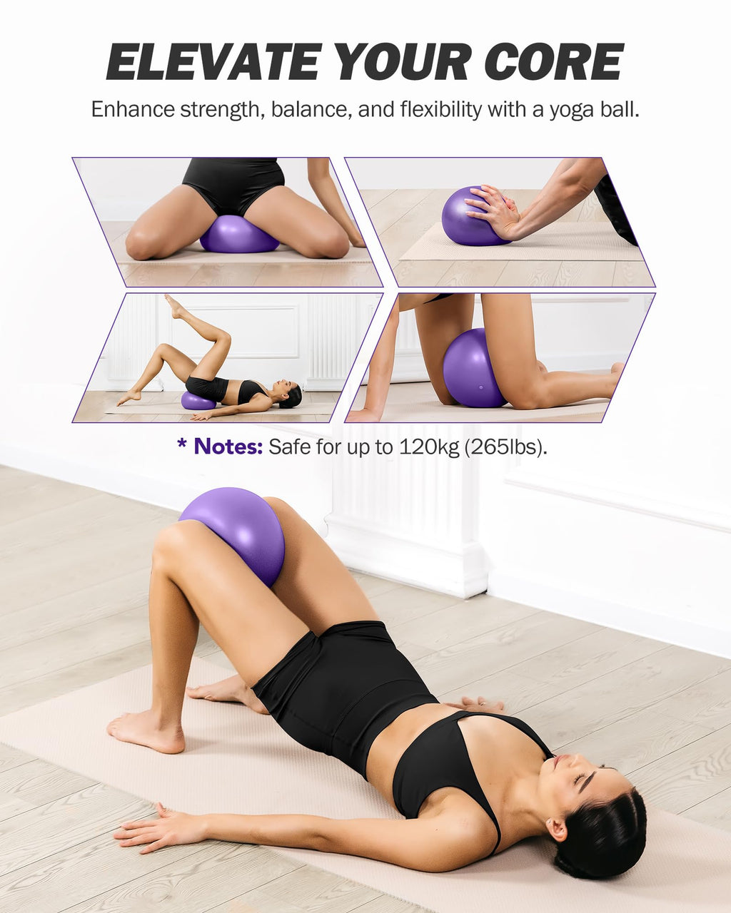 ALongSong Pilates Bar Set | 6 Latex Resistance Bands & Door Anchor Kit