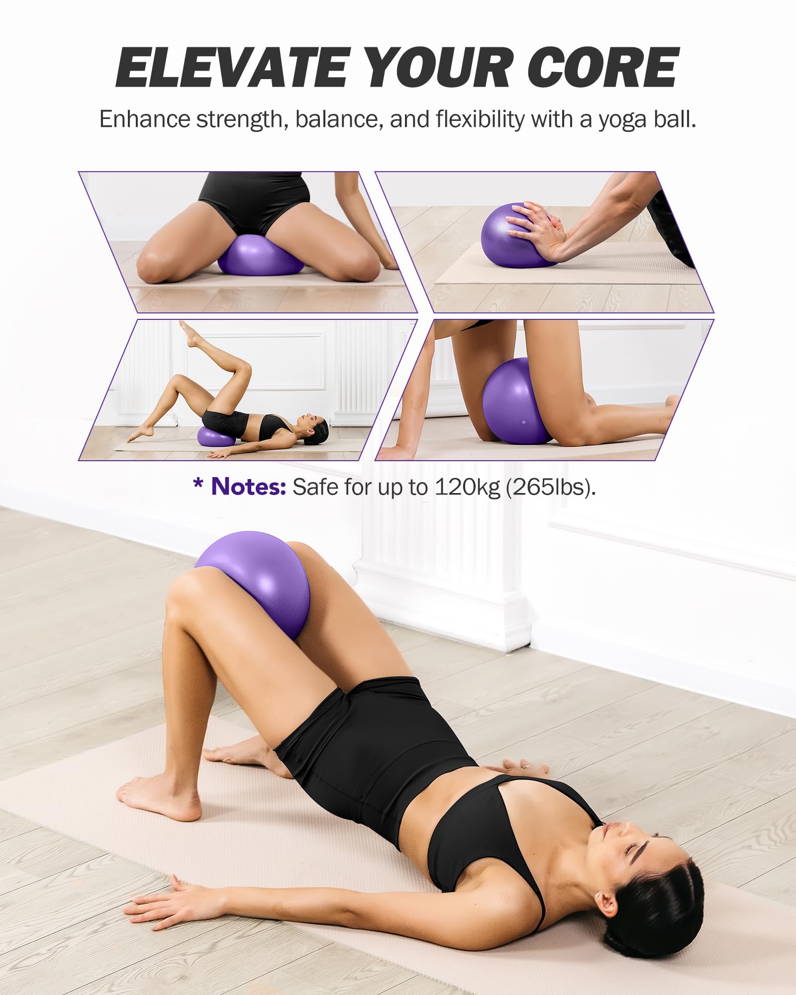 ALongSong Pilates Bar Set | 6 Latex Resistance Bands & Door Anchor Kit