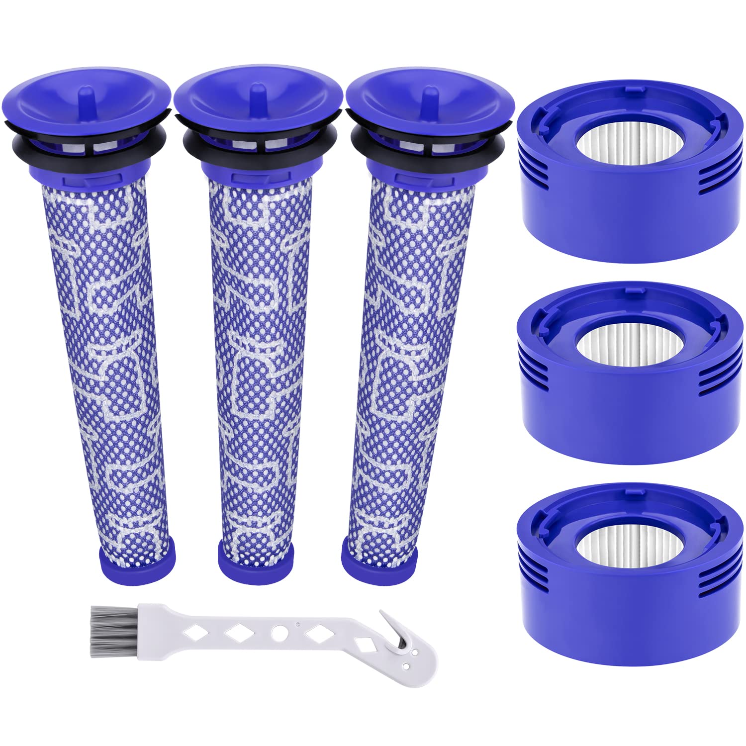 Leadaybetter Dyson V8 V7 Filter Replacement Kit - 3 HEPA & 3 Pre-Filters