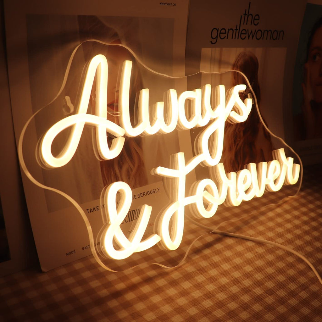 Jolof Store Always and Forever LED Neon Sign with Dimmer - Warm White
